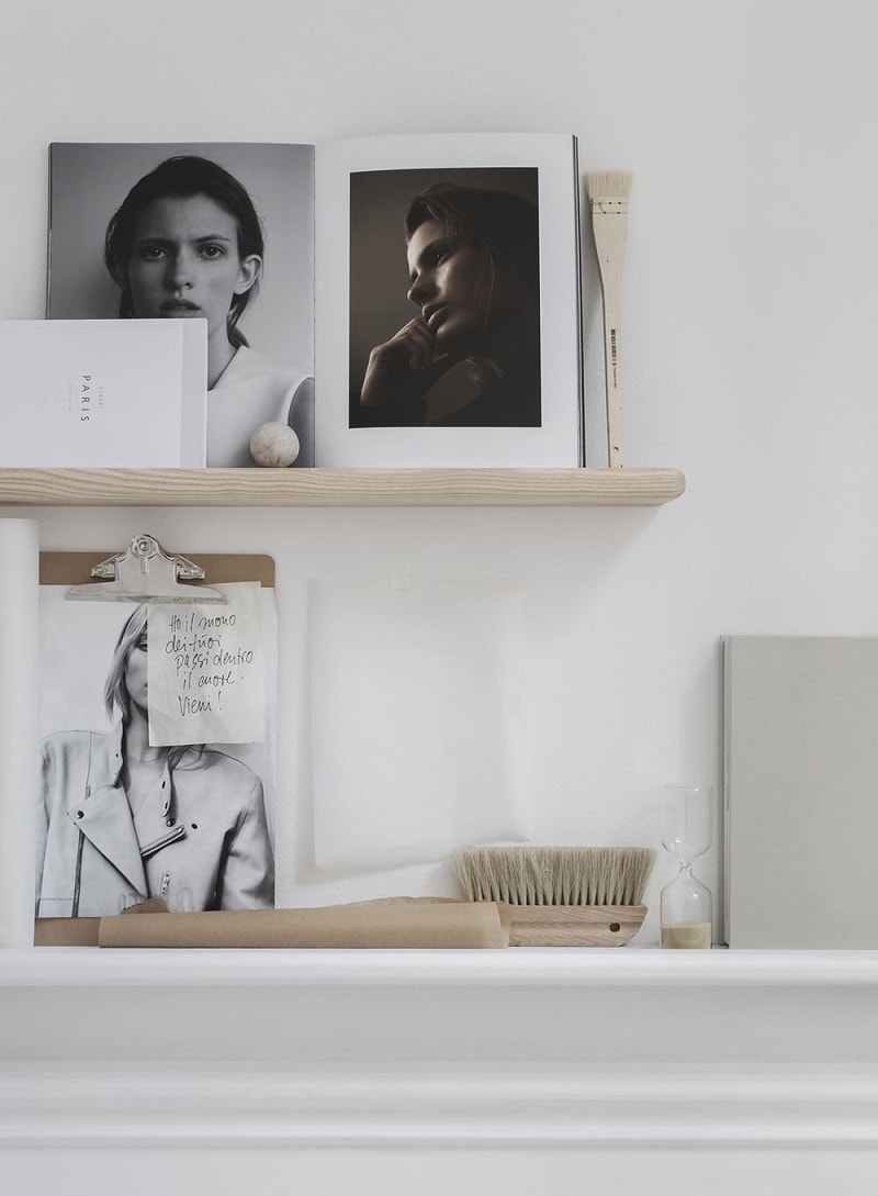 Minimalist Magazine Shelf in Natural Ash By Stockholm-based designers Melo, Sweden