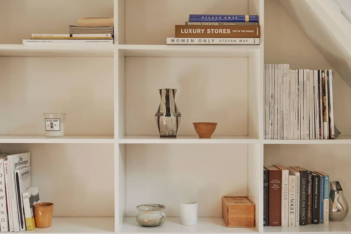 Custom-built shelves by Steffan Feiffer - Townhouse Apartment Of Caroline Feiffer, Copenhagen