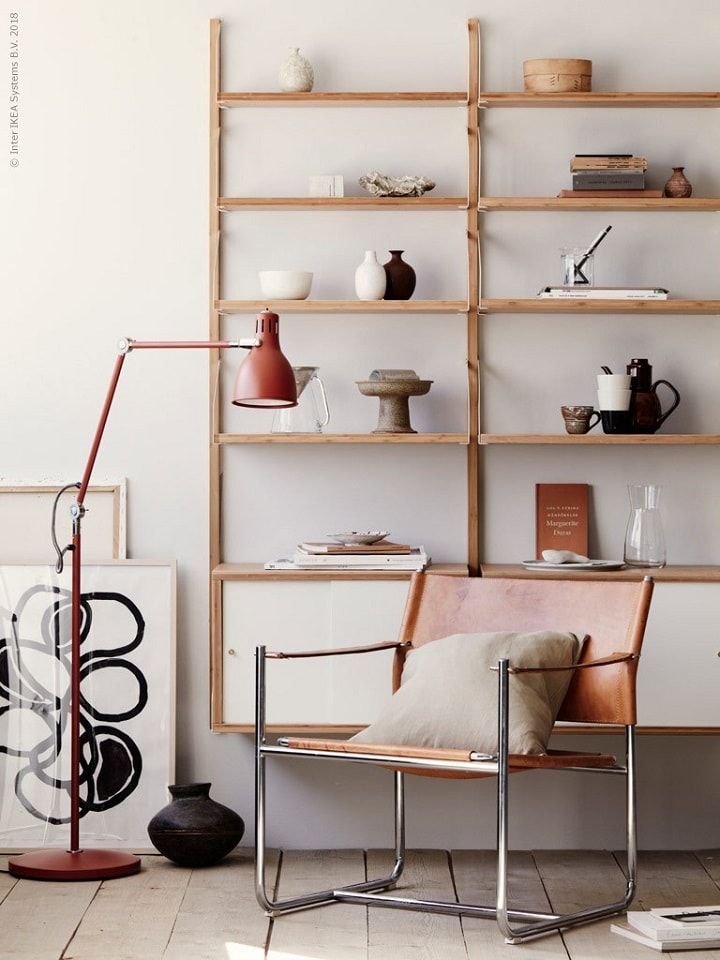 Ikea SVALNAS Storage - AROD Lamp - HOVSTA Frame - VIGDIS Cushion Cover - Anna Lenskog Belfrage