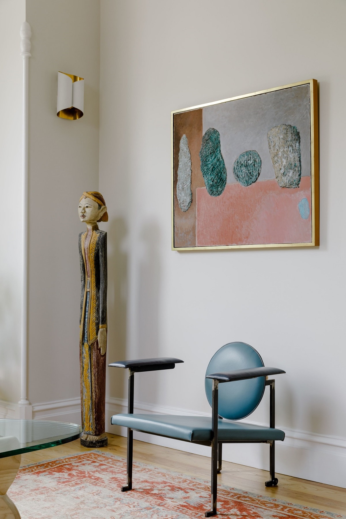 Furniture MM1 chair, painting by Enrico Donati