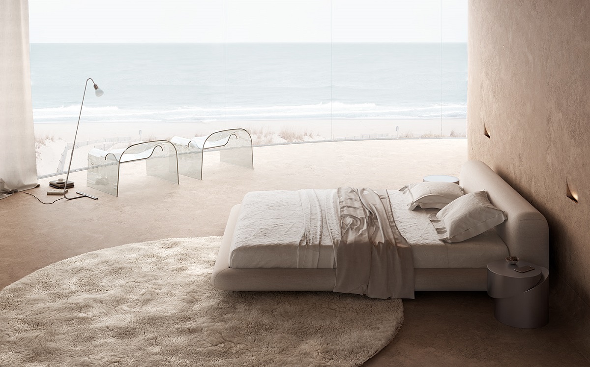 Beach Hotel in Odessa designed by Sivak+Partners. Furniture: FIAM Ghost Glass Armchairs by Cini Boeri for Fiam Italia, Studio Jeongho Ko, Frnkl. Lighting: Viabizzuno